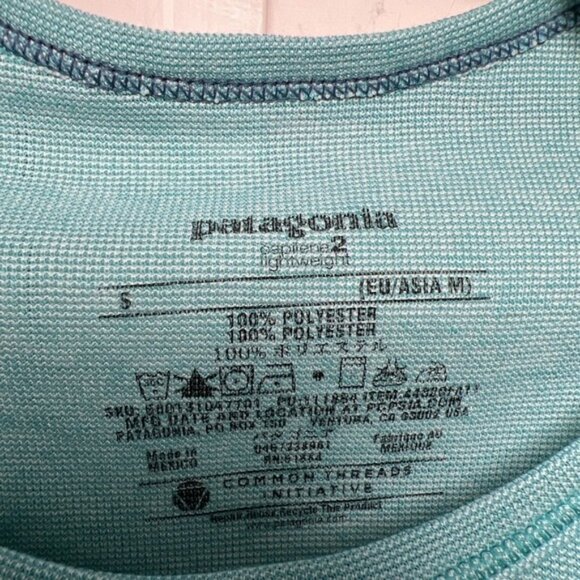 Patagonia Capilene Long Sleeve Base Layer Performance Top Size Small Teal - Picture 2 of 7